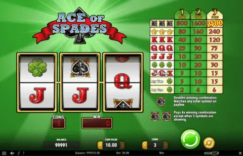 Ace Of Spades Slot Game Free Spins