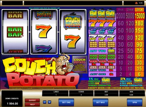 Couch Potato Slot Game Free Spins