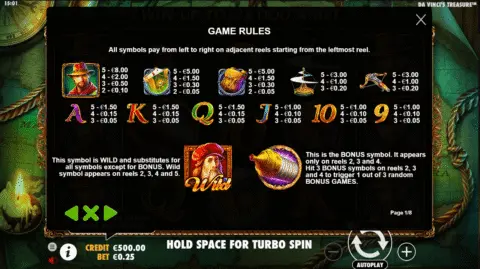 Play Da Vinci S Treasure Slot