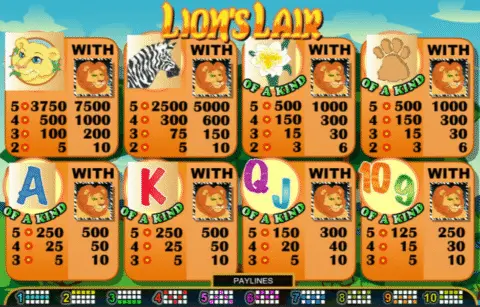 Play Lion’s Lair Slot