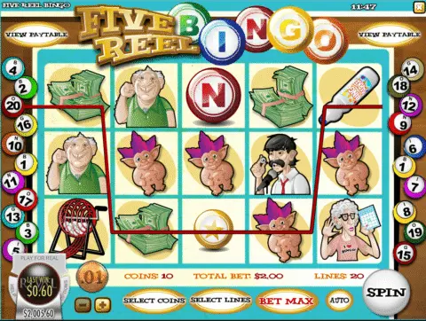 Five Reel Bingo Slot Game