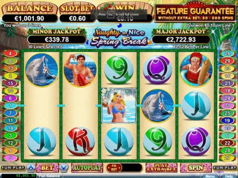 Naughty Or Nice Spring Break Slot Game Free Spins