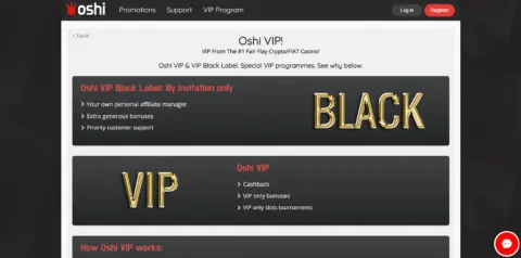 Oshi Casino Vip Program