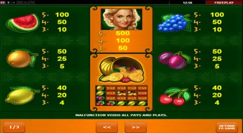 Play Fortunas Fruits Slot