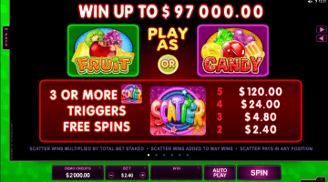 Play Fruit Vs Candy Slot