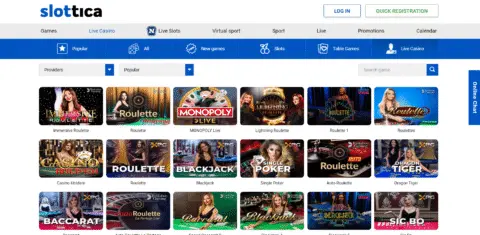 Slottica Casino Live Casino Games