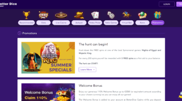 Better Dice Casino Promotions