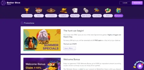Better Dice Casino Promotions