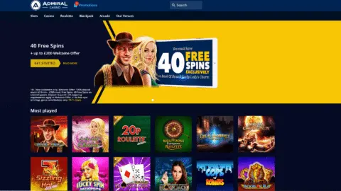 Admiral Casino Homepage