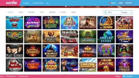 Evolve Casino Casino Games