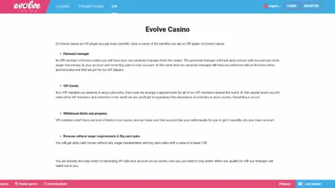Evolve Casino Promotions