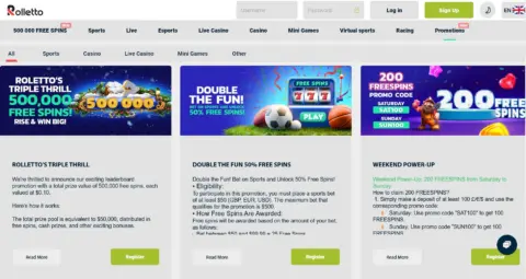 Rolletto Casino Promotions