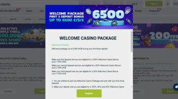 Rolletto Casino Welcome Bonus Package