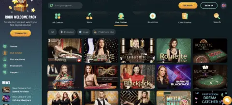 Roku Casino Live Casino Games
