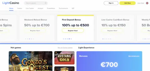 Light Casino Free Spins