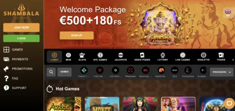 Shambala Casino Free Spins 1