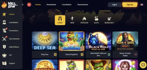 Hell Spin Casino Slot Games