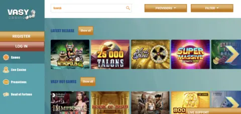 Vasy Casino Slot Games