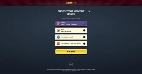 Allyspin Casino Welcome Bonus Package
