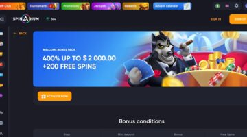 Spinarium Casino Welcome Bonus Package
