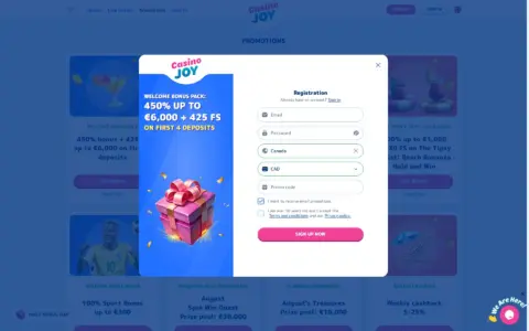 Casino Joy Casino Welcome Bonus Package