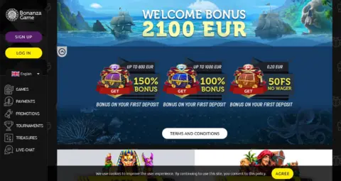 Bonanzagame Casino Welcome Bonus Package