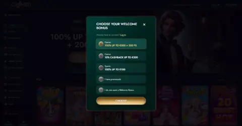 Cashed Casino Welcome Bonus Package