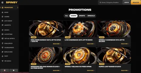 Spinsy Casino Promotions