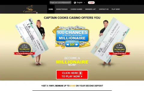 Captain Cooks Casino Free Spins