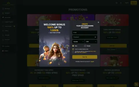 Golden Crown Casino Welcome Bonus Package
