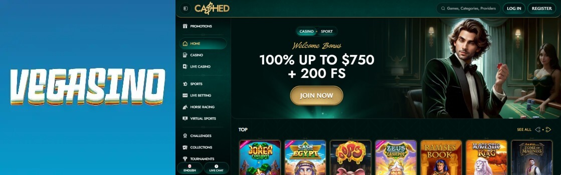 Vegasino Cashed Best For Progressive Jackpot Payouts