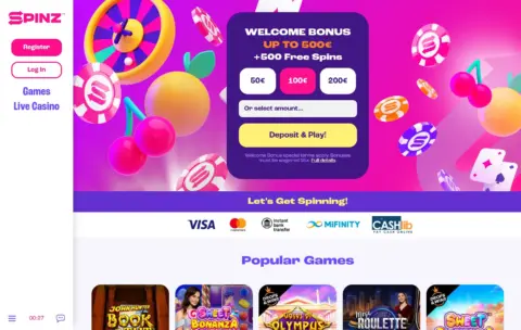 Spinz Casino Free Spins