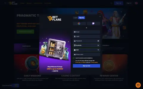 Betflare Casino Welcome Bonus Package