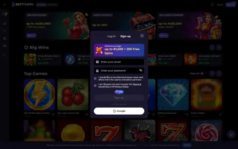 Bettyspin Casino Welcome Bonus Package