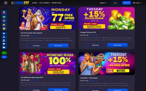 Europa777 Casino Promotions