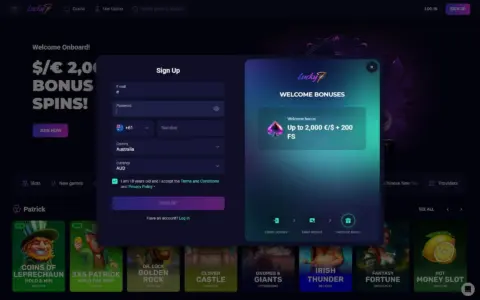 Lucky7even Casino Welcome Bonus Package