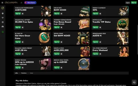 Oscarspin Casino Promotions