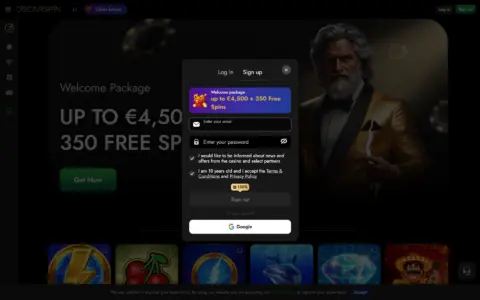 Oscarspin Casino Welcome Bonus Package