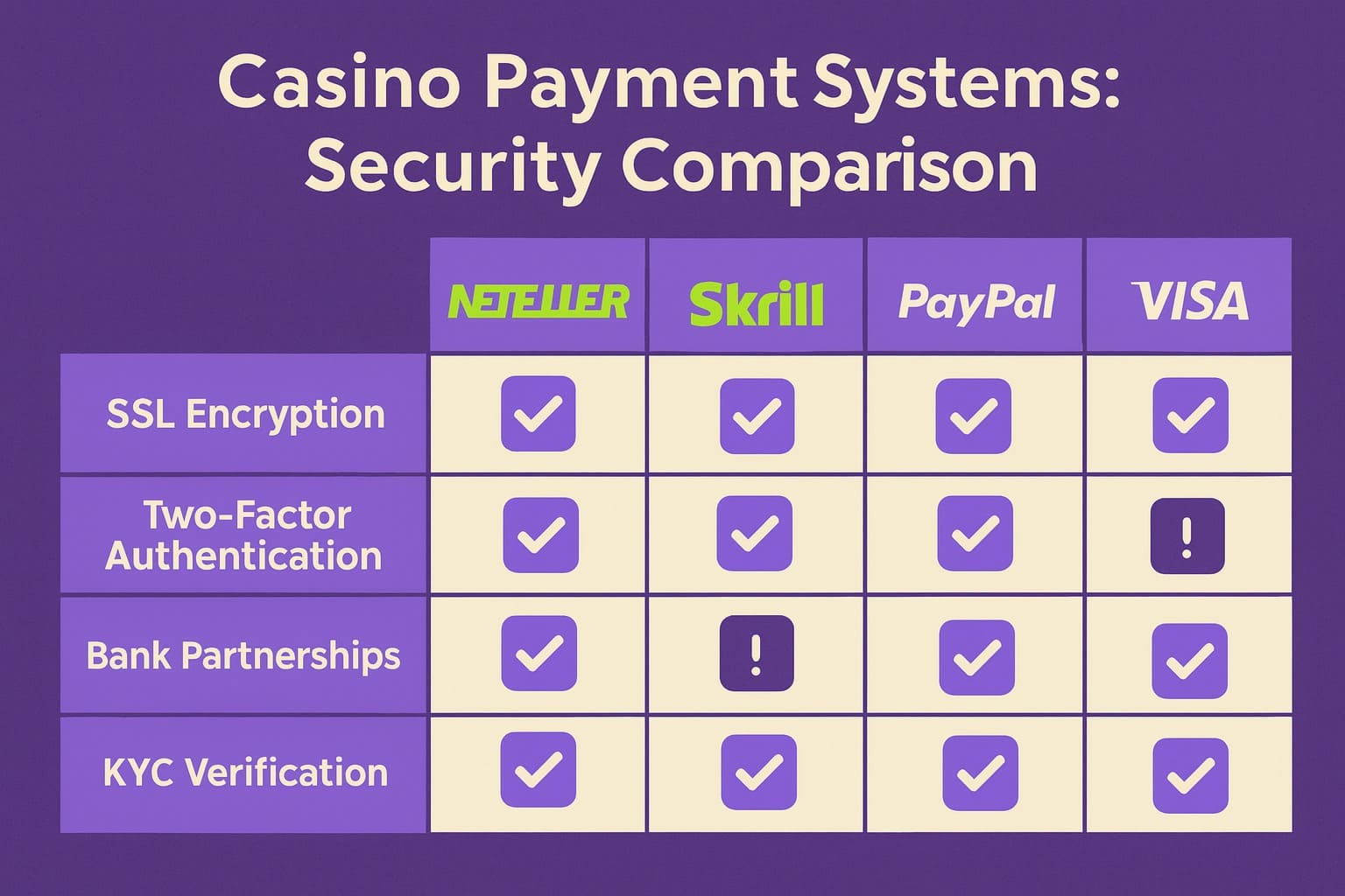 Security Feature Matrix