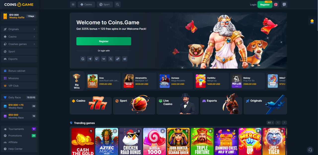 Coins Game Casino Free Spins