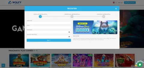 Wolfy Casino Welcome Bonus Package